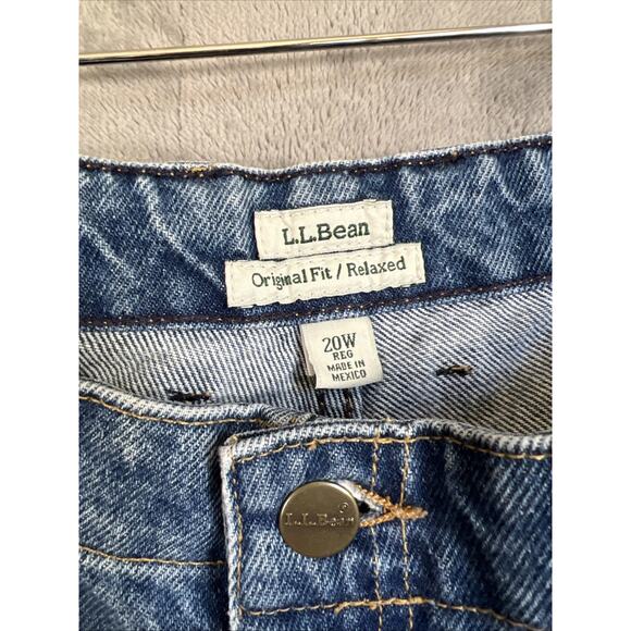 L.L. Bean Jeans Women’s 20W Blue Original Fit Relaxed Denim 29"Inseam High Rise - Picture 5 of 10